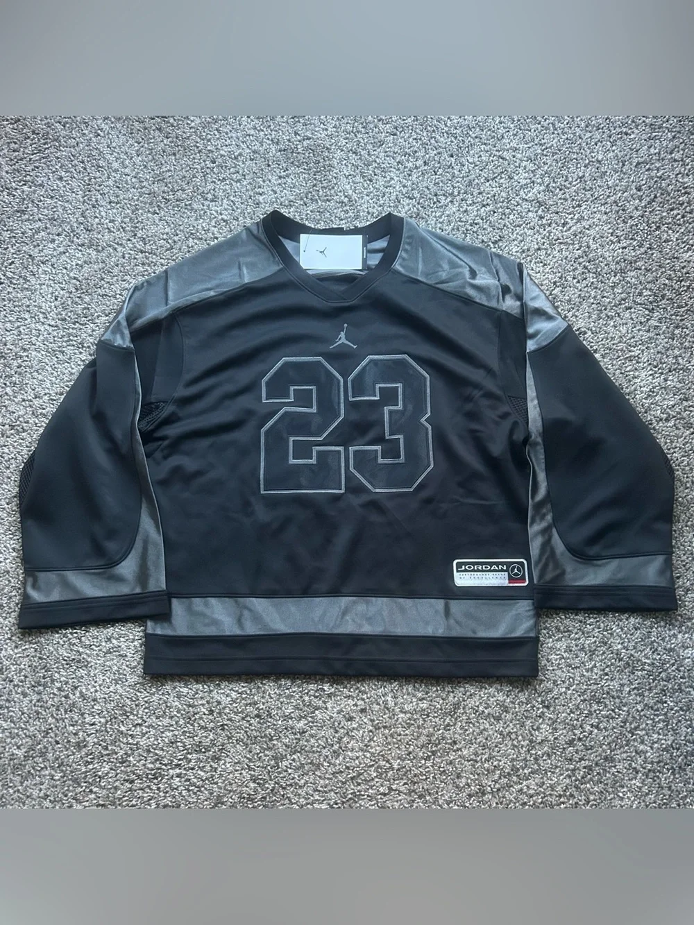 Nike Jordan Brooklyn Collegiate Hockey Jersey Black Men’s Size Small HV0109-010